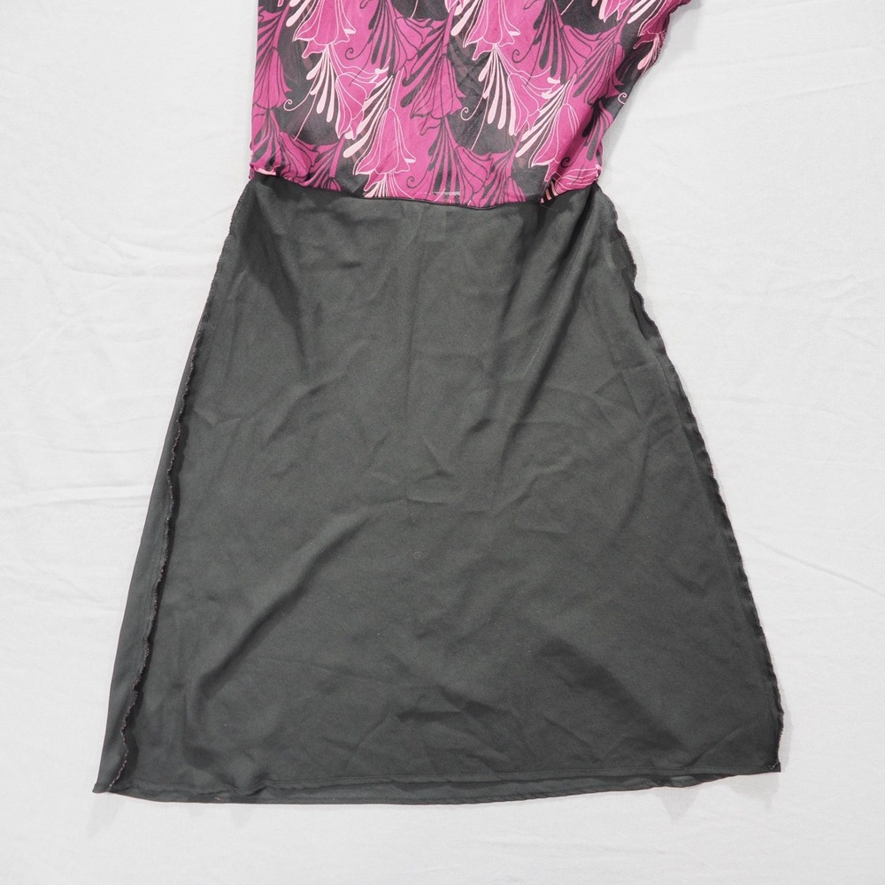 Worthington Skirt Womens 10 Pink Floral Silk High Low Hem Art Deco Midi Lined - Picture 10 of 11